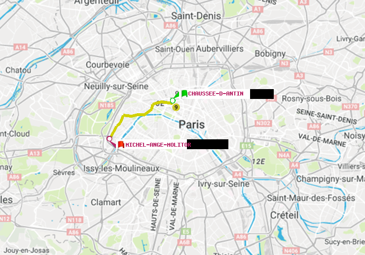 plan itinéraire ratp de Chaussée d