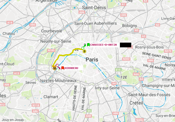 plan itinéraire ratp de Chaussée d