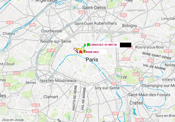 plan itinéraire ratp de Chaussée d