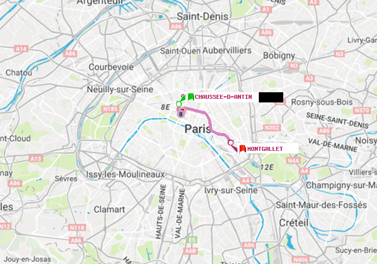 plan itinéraire ratp de Chaussée d