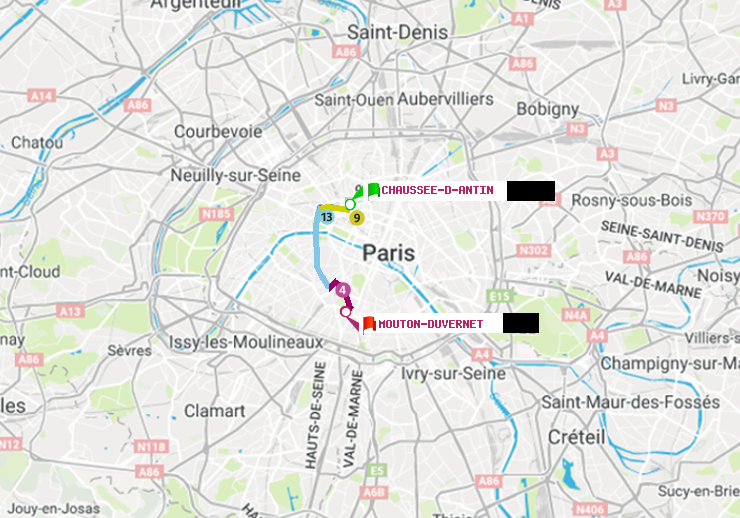 plan itinéraire ratp de Chaussée d