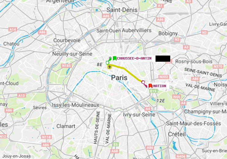 plan itinéraire ratp de Chaussée d