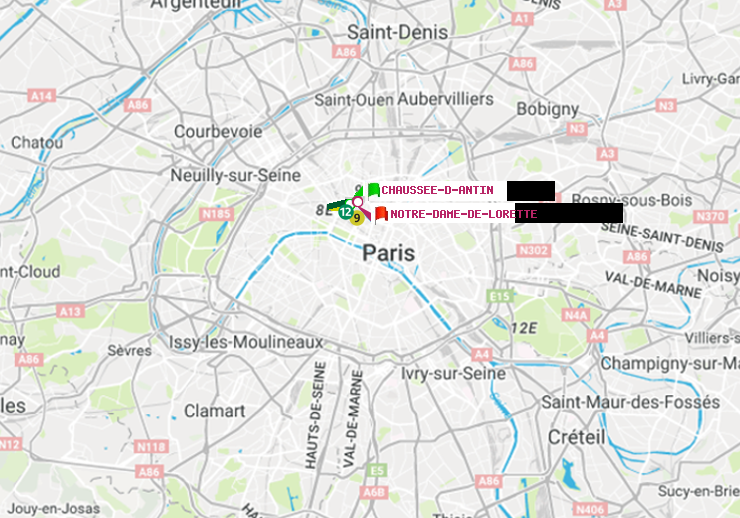 plan itinéraire ratp de Chaussée d