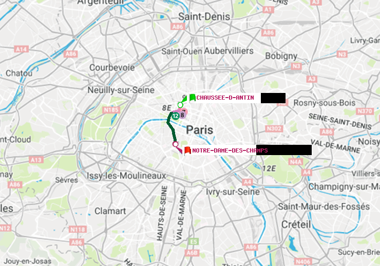 plan itinéraire ratp de Chaussée d