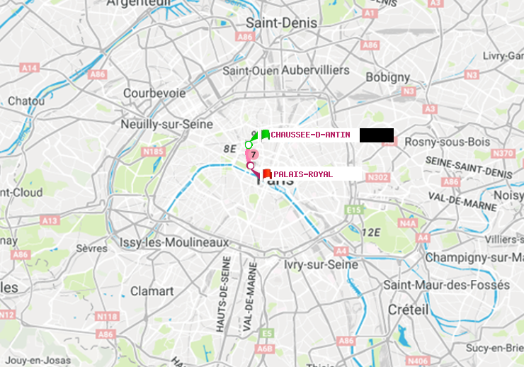 plan itinéraire ratp de Chaussée d