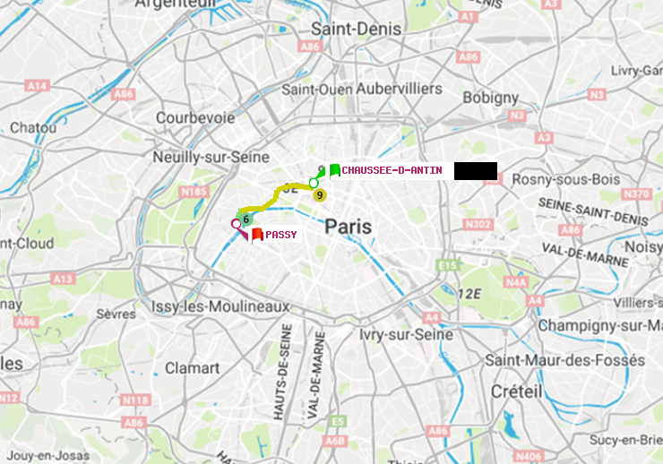 plan itinéraire ratp de Chaussée d