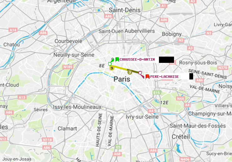 plan itinéraire ratp de Chaussée d