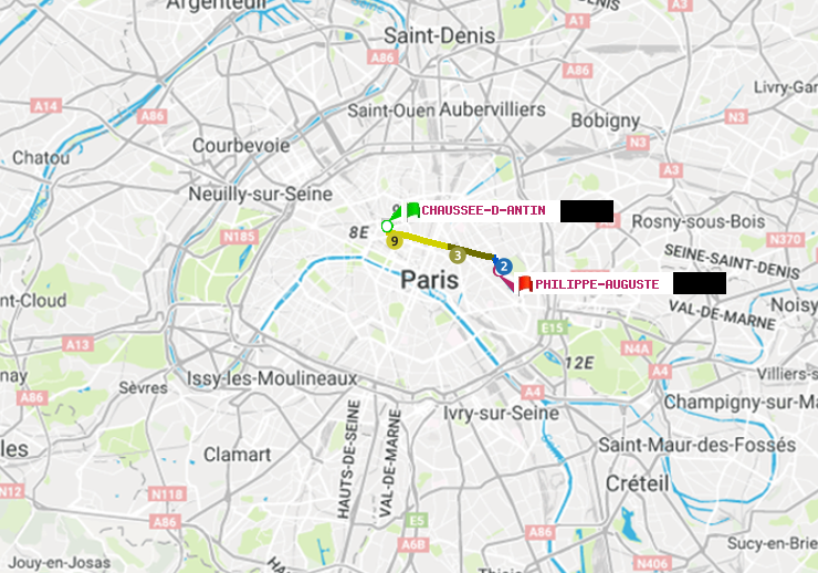 plan itinéraire ratp de Chaussée d