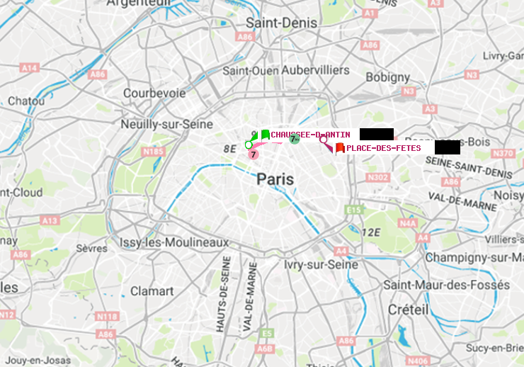 plan itinéraire ratp de Chaussée d