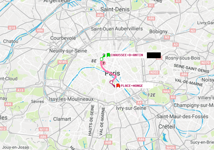 plan itinéraire ratp de Chaussée d