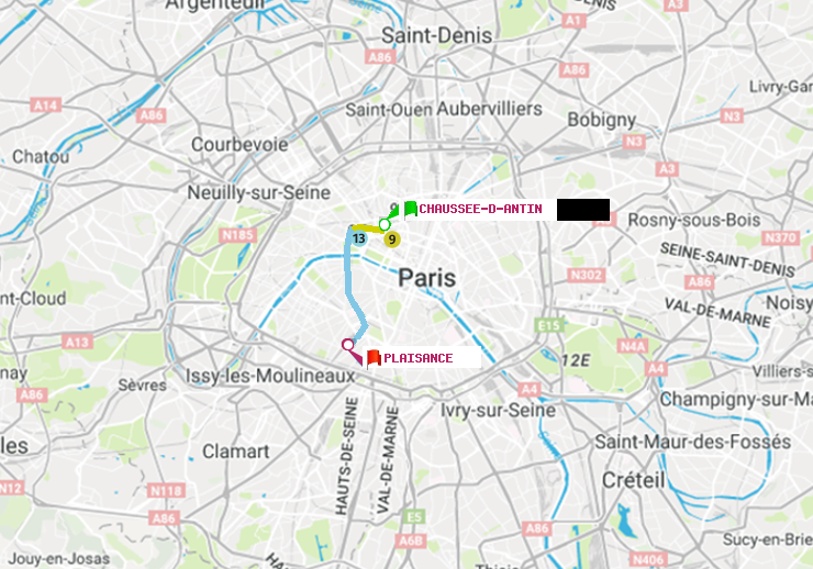 plan itinéraire ratp de Chaussée d