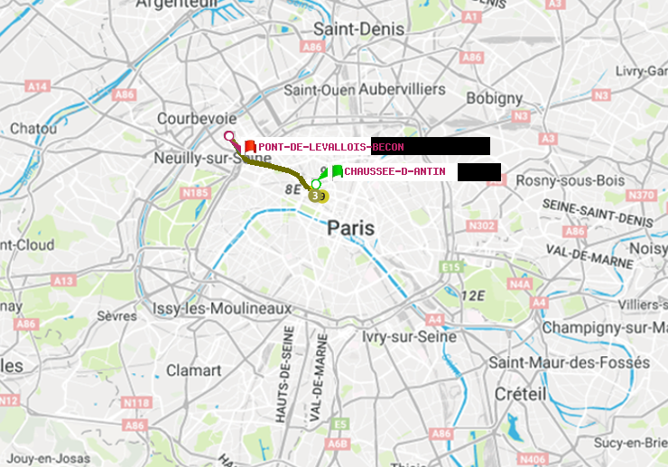 plan itinéraire ratp de Chaussée d
