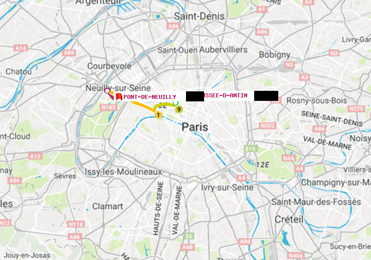 plan itinéraire ratp de Chaussée d