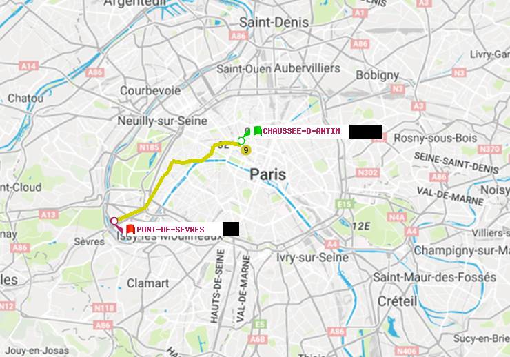 plan itinéraire ratp de Chaussée d