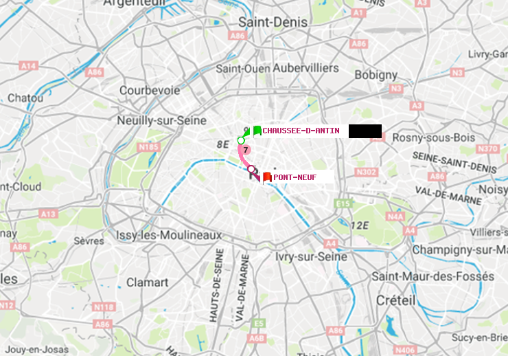 plan itinéraire ratp de Chaussée d