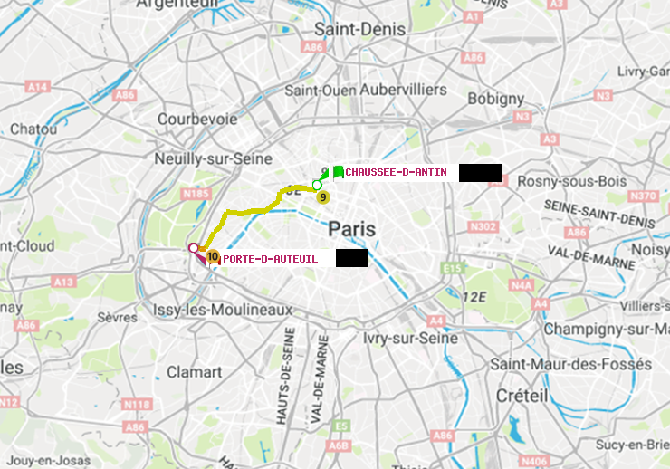 plan itinéraire ratp de Chaussée d