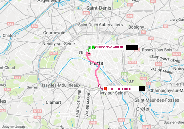 plan itinéraire ratp de Chaussée d