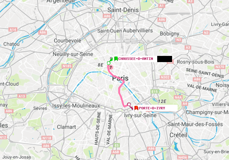 plan itinéraire ratp de Chaussée d