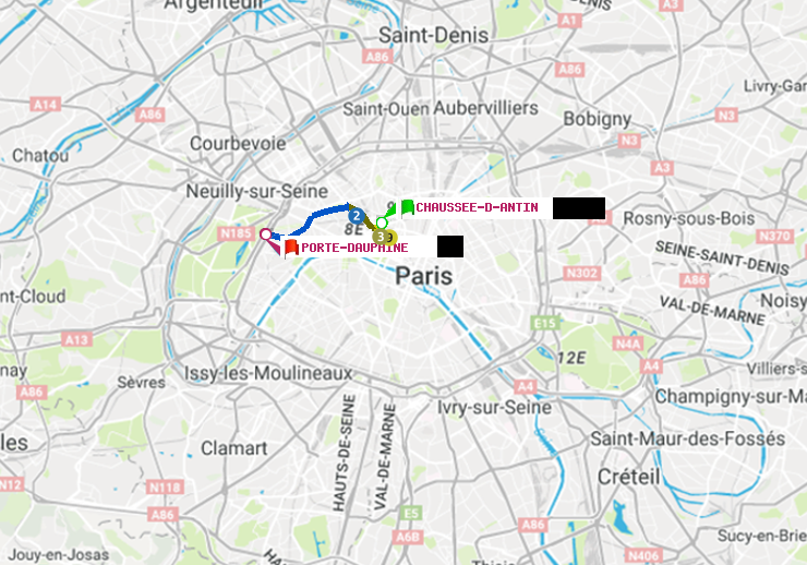 plan itinéraire ratp de Chaussée d