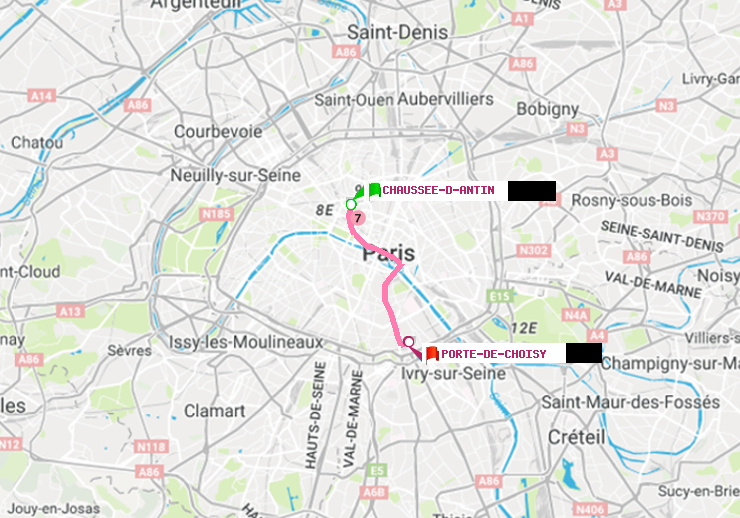 plan itinéraire ratp de Chaussée d