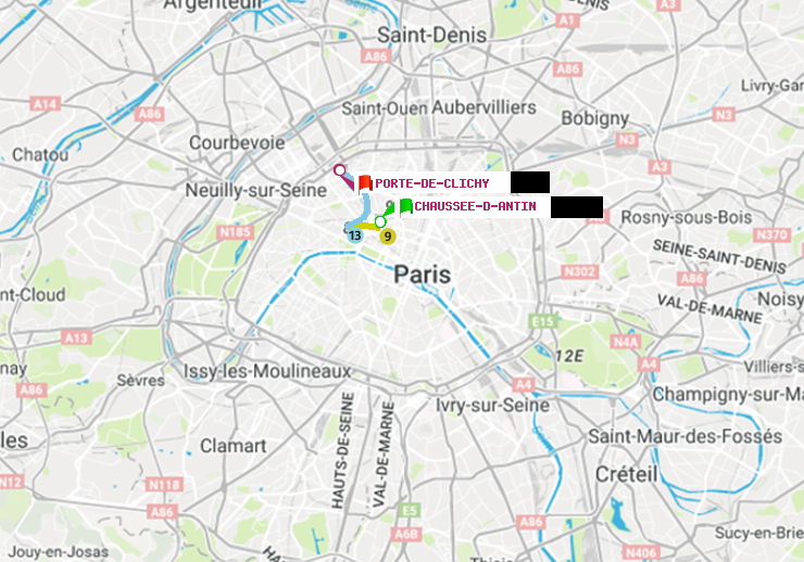 plan itinéraire ratp de Chaussée d