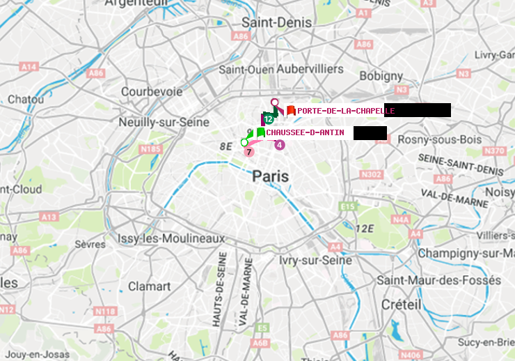 plan itinéraire ratp de Chaussée d