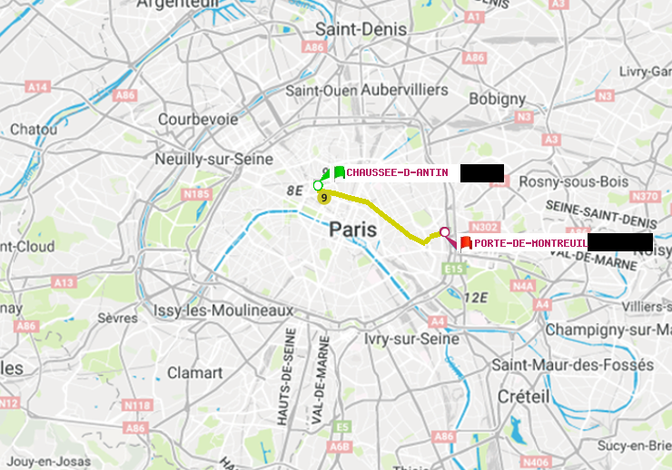 plan itinéraire ratp de Chaussée d