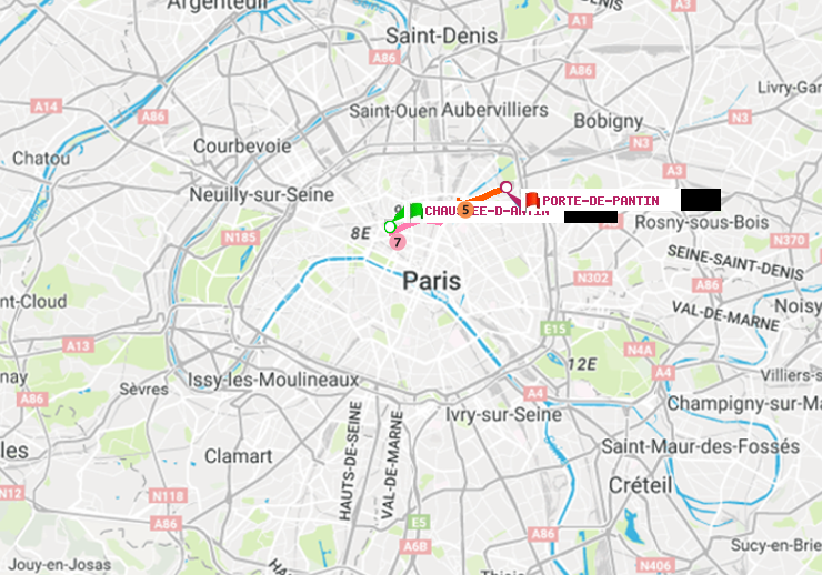 plan itinéraire ratp de Chaussée d