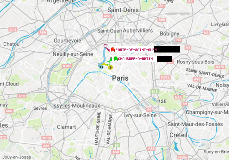 plan itinéraire ratp de Chaussée d
