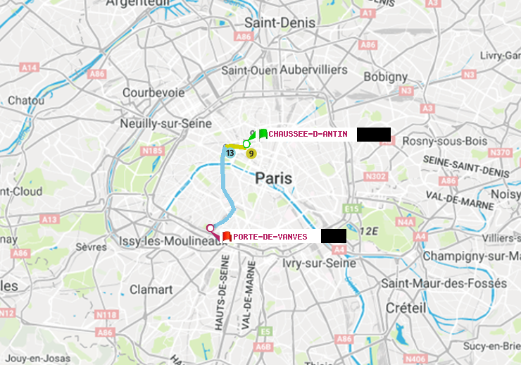 plan itinéraire ratp de Chaussée d
