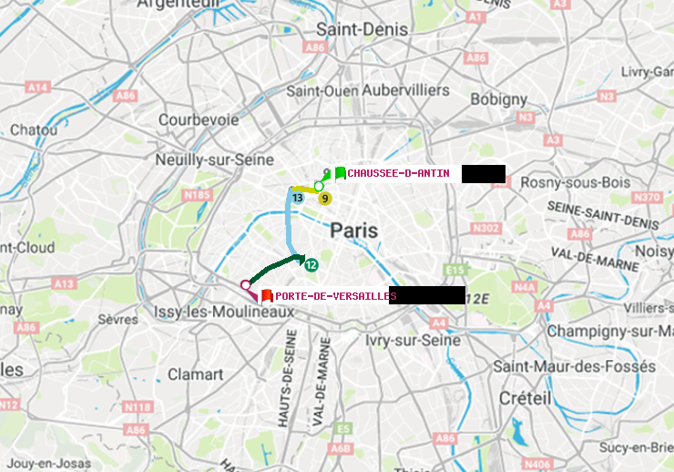 plan itinéraire ratp de Chaussée d