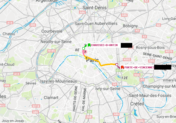 plan itinéraire ratp de Chaussée d