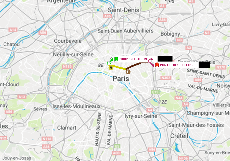plan itinéraire ratp de Chaussée d