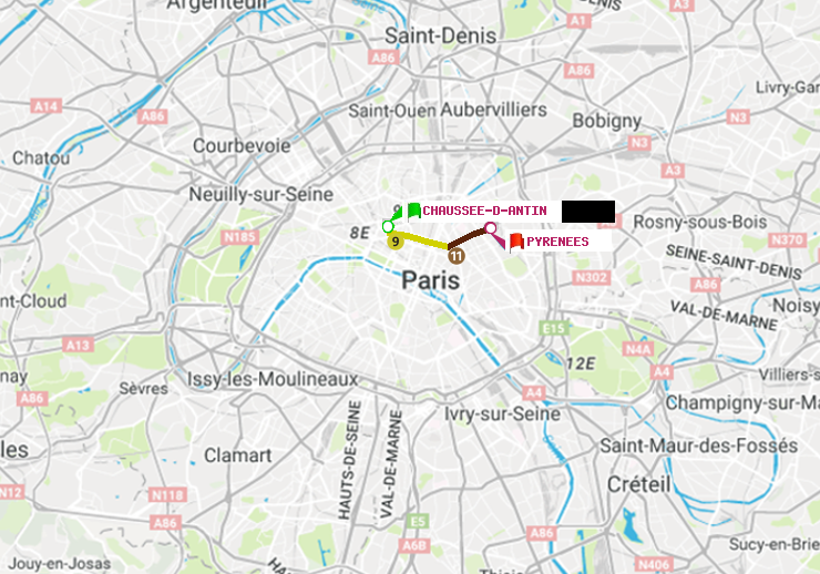 plan itinéraire ratp de Chaussée d