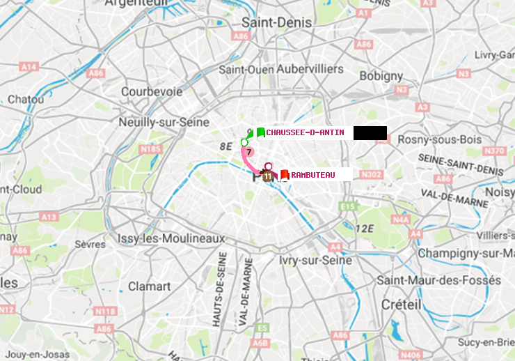 plan itinéraire ratp de Chaussée d