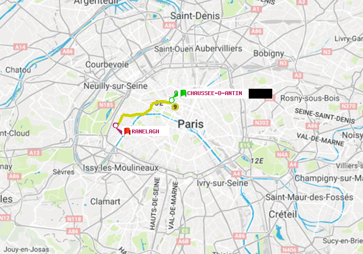 plan itinéraire ratp de Chaussée d