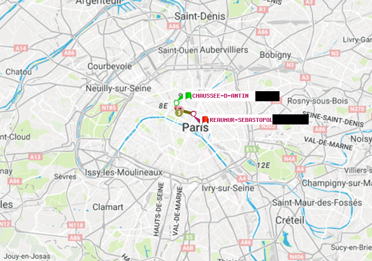 plan itinéraire ratp de Chaussée d