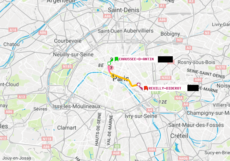 plan itinéraire ratp de Chaussée d