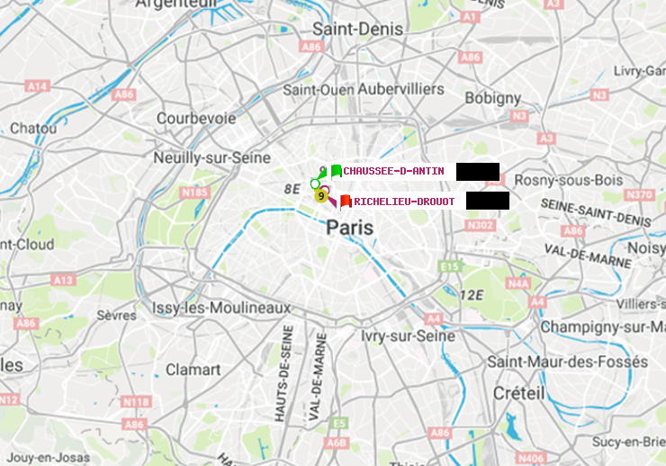 plan itinéraire ratp de Chaussée d
