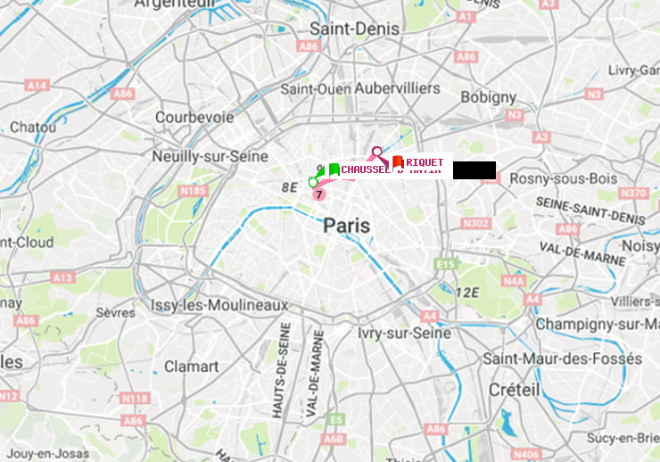 plan itinéraire ratp de Chaussée d