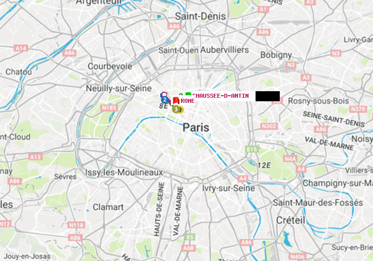 plan itinéraire ratp de Chaussée d