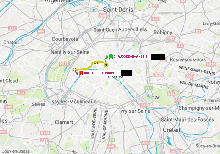 plan itinéraire ratp de Chaussée d