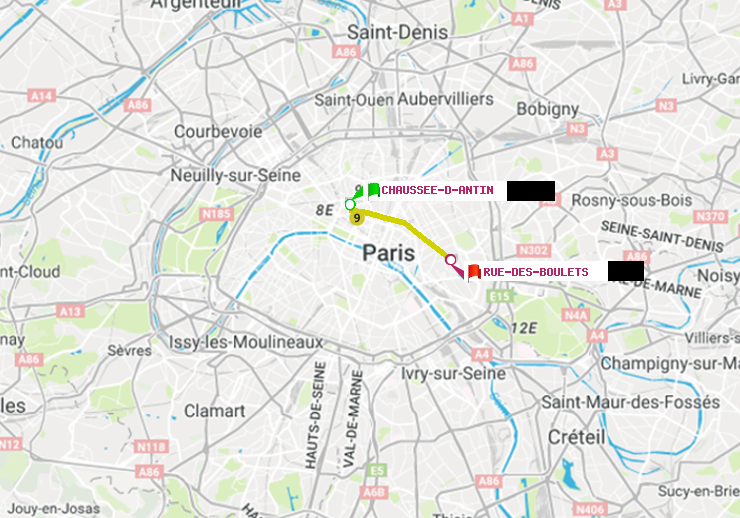 plan itinéraire ratp de Chaussée d