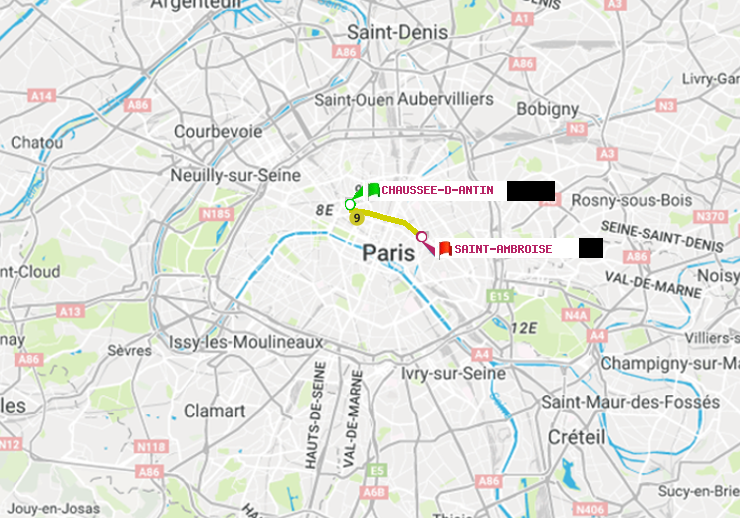 plan itinéraire ratp de Chaussée d
