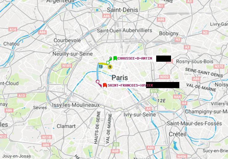 plan itinéraire ratp de Chaussée d