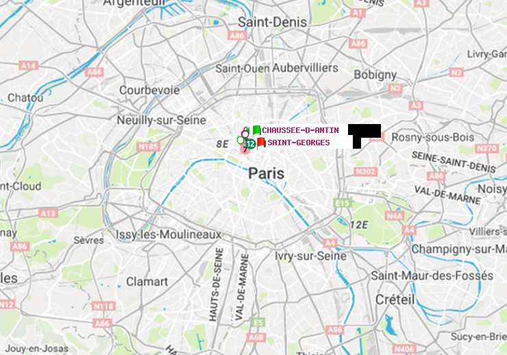 plan itinéraire ratp de Chaussée d
