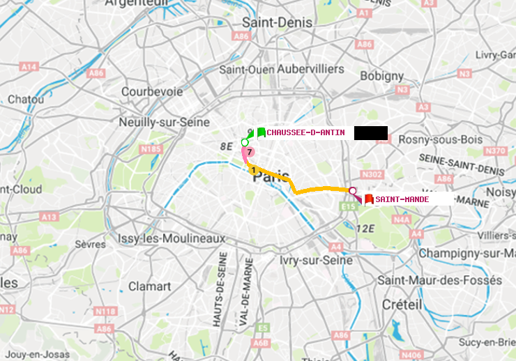 plan itinéraire ratp de Chaussée d