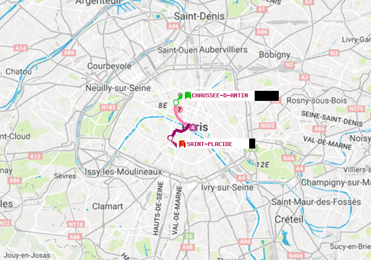 plan itinéraire ratp de Chaussée d
