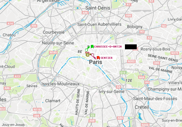 plan itinéraire ratp de Chaussée d