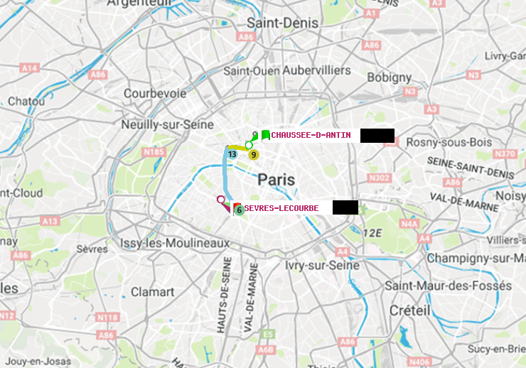 plan itinéraire ratp de Chaussée d